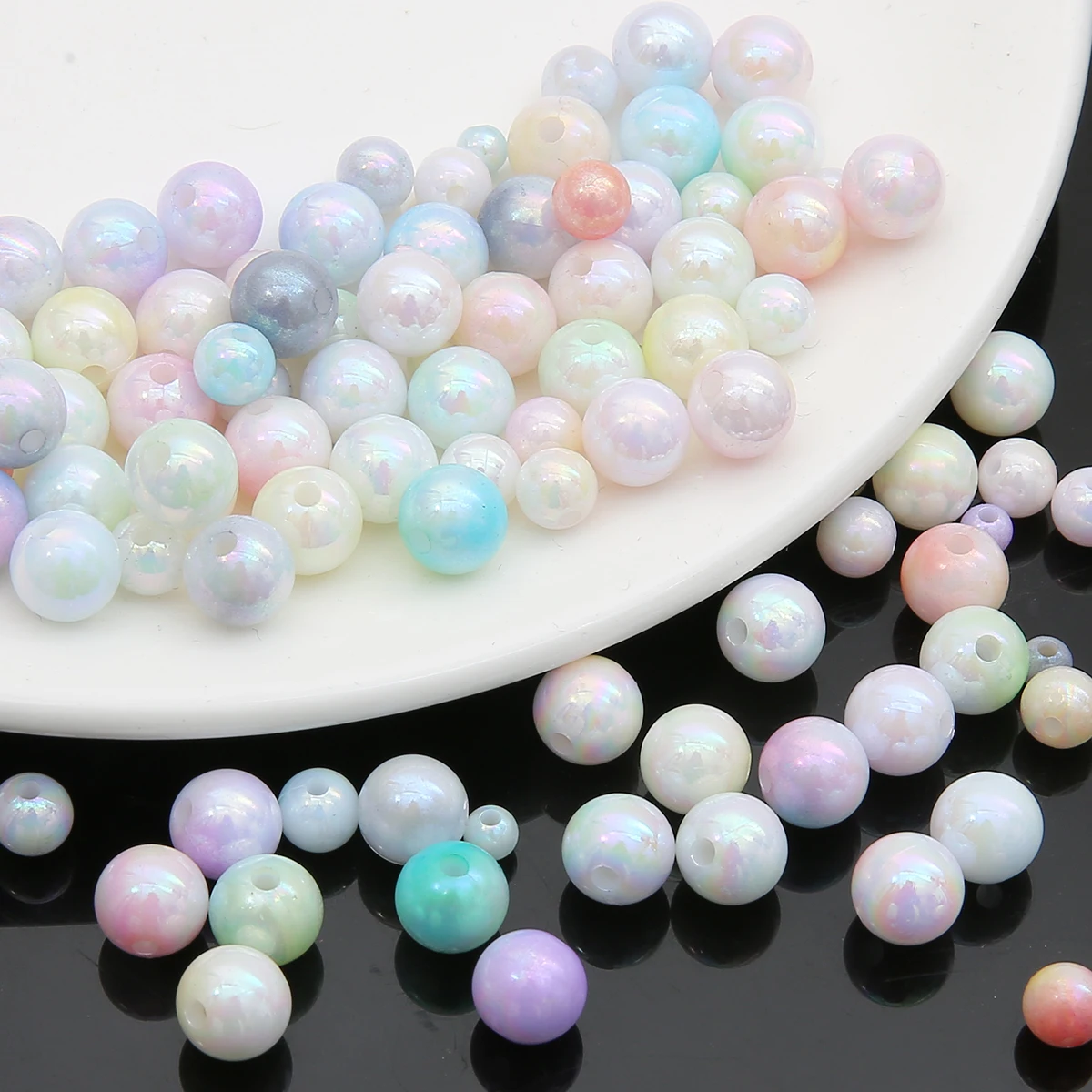 

NEW round Acrylic Beads 4/6/8mm Loose Spacer for DIY Jewelry Making - Bracelets Necklaces Pendants Earrings