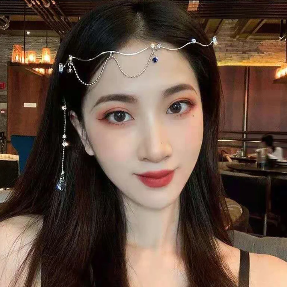 

Headband Necklace Adult Wavy Woman Women Hair Accessories for Unique Hairband Fashion Headwear Tassel Wave