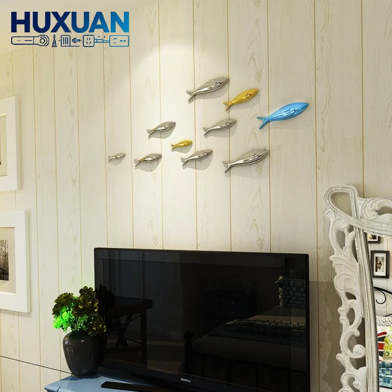 Wall Decoration Electroplating Simulation Fish Stone Pendant Stereo Wall Hanging Living Room Wall Pendant Background Decor