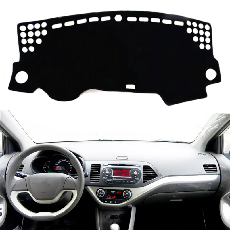 

Car Styling Dashmat Dashboard Cover Pad Mat For Kia Picanto Morning 2012-2016 Anti-Glare Sunshade Protect Carpet Rug Accessories