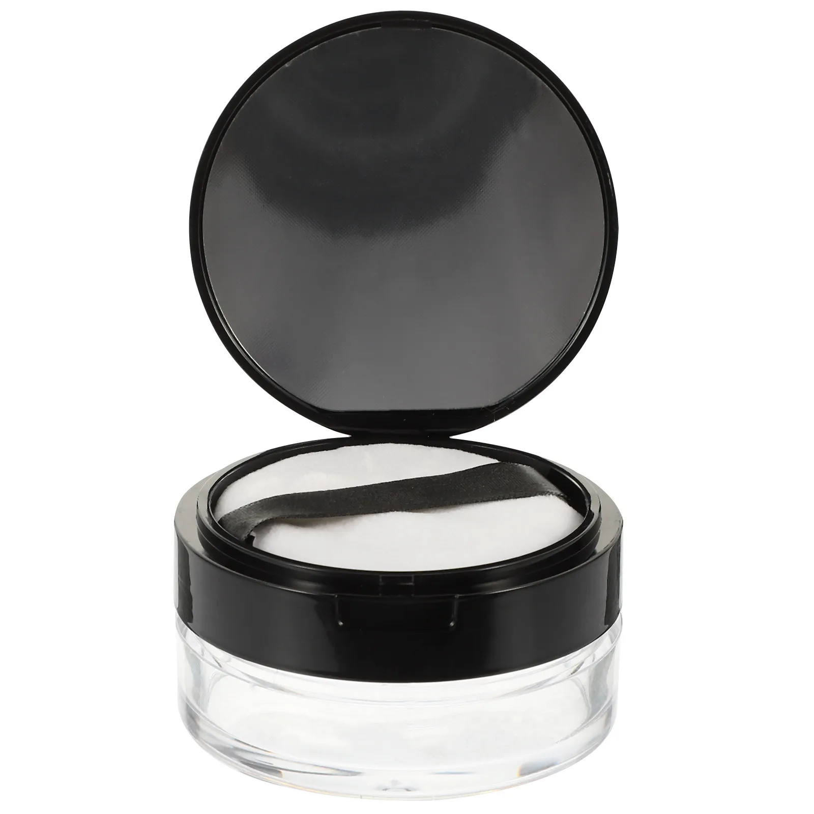 1Set Flip Lid Refillable Powder Box Portable Makeup Case Female Loose Powder Holder Puff Container Stylish Storage