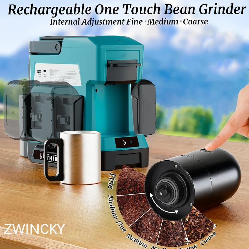 Cordless Coffee Machine Outdoor Portable Coffee Maker For Makita 18V Lithium Battery 3 Brewing Options Camping Travel
