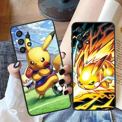 Cute Pokemon Pikachu Cartoon For Samsung A53 A52 A33 A32 A51 A71 A21S A13 A73 A55 A22 A23 A35 A72 A54 A12 5G Black Cover