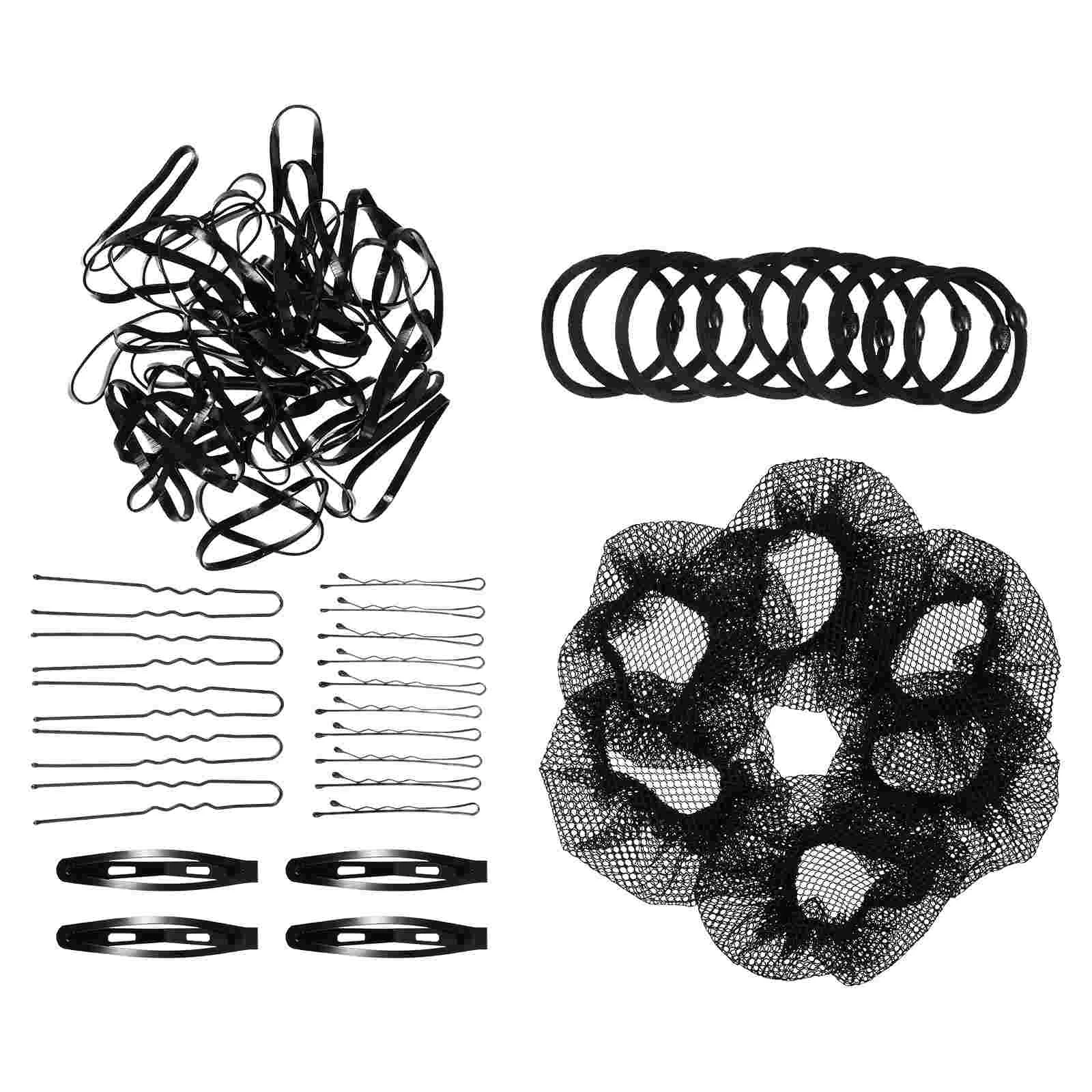 Updo Hair Accessory Set Bun Maker Invisible Nets Elastic Black Mesh Breathable Fabric Making Accessories