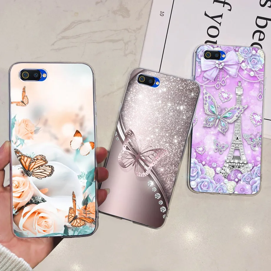 For OPPO A1K Phone Case Silicone Soft Coque For Realme C2 oppo a1k RMX1941 A1K A1 k Funda Flower Heart Butterfly Cat Cute Cover image 6