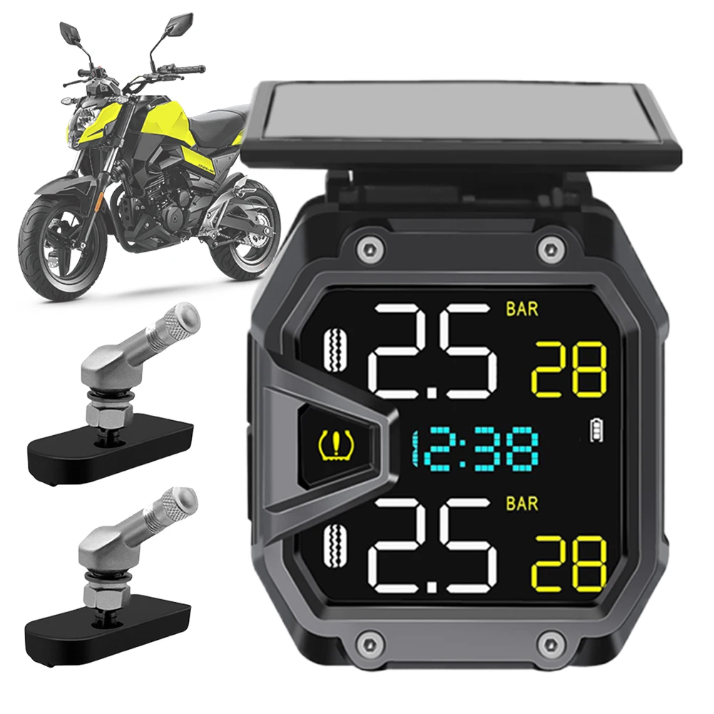 Motorrad Luftdruck Monitor Sensor USB Solar Power Reifen Detektor (Interne)