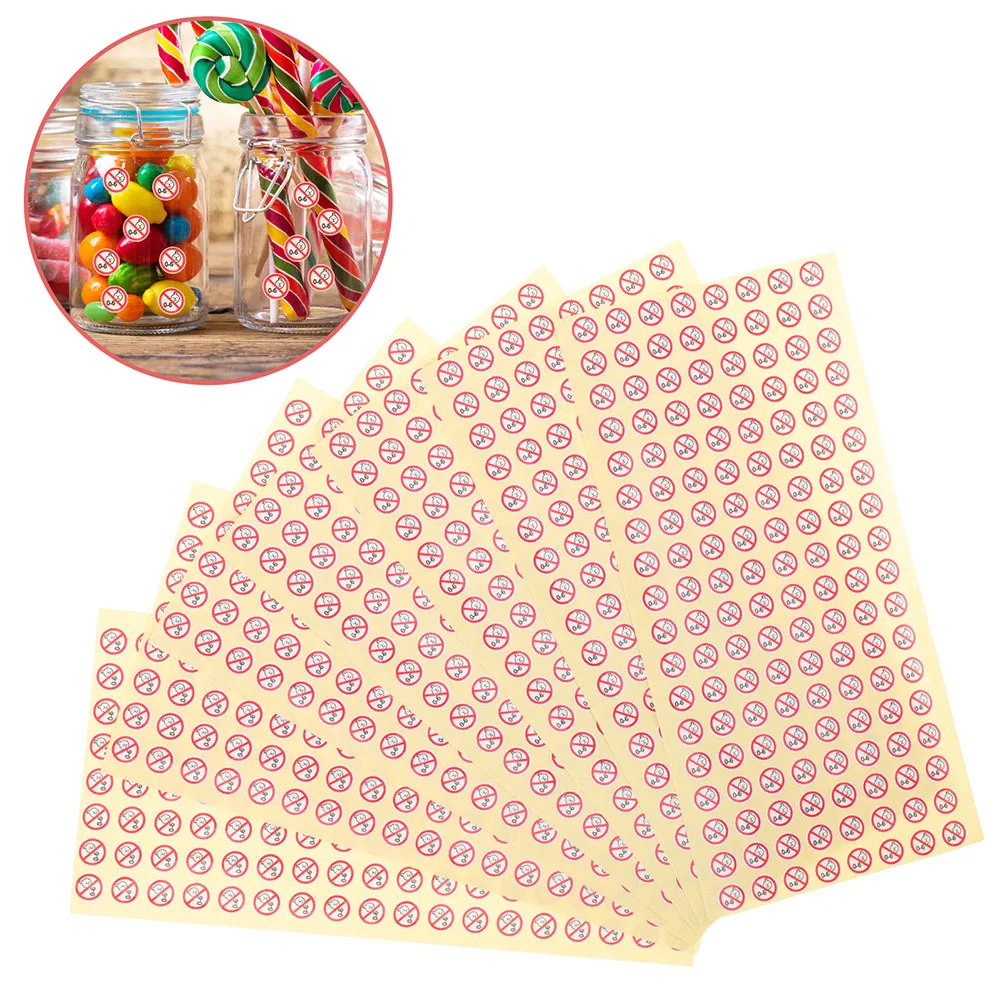 

500Pcs Safety Warning Labels Adhesive Warning Stickers for Prohibited Food Home Safety Decals for Parents Caregivers