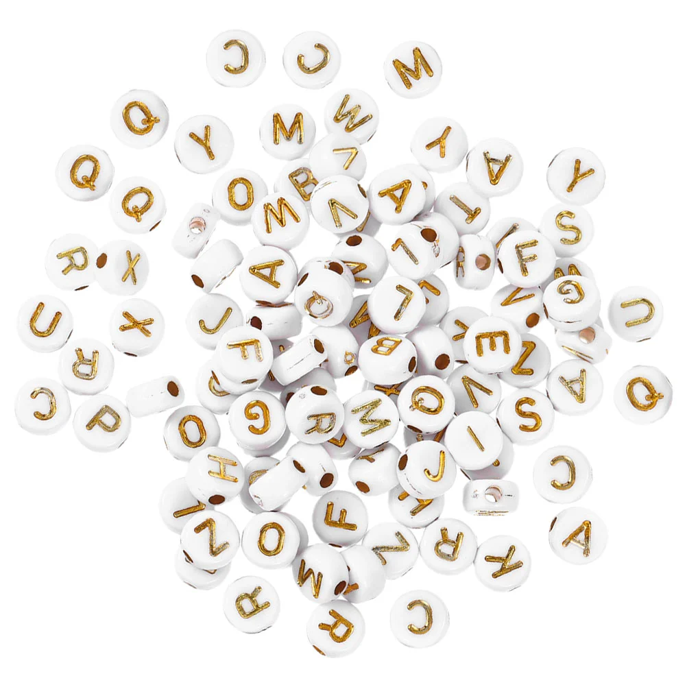 1000 Pcs Acrylic Beads Necklace Alphabet Child Letter 070X070X040CM Bracelet Supply