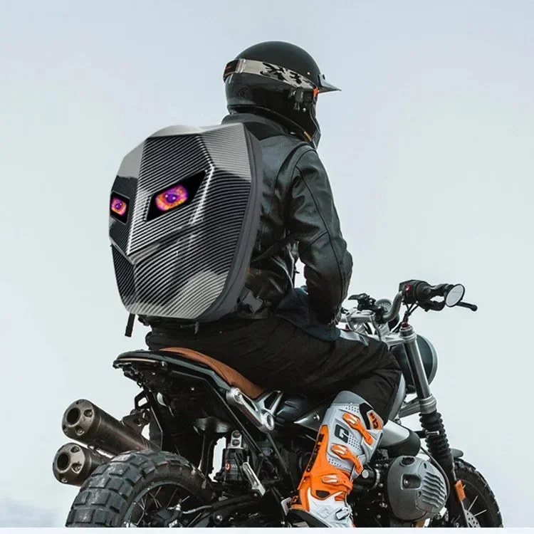 

JWCross-border cycling helmet, riding mecha backpack, men's and women's cycling travel LED backpack safety warning LED helmet