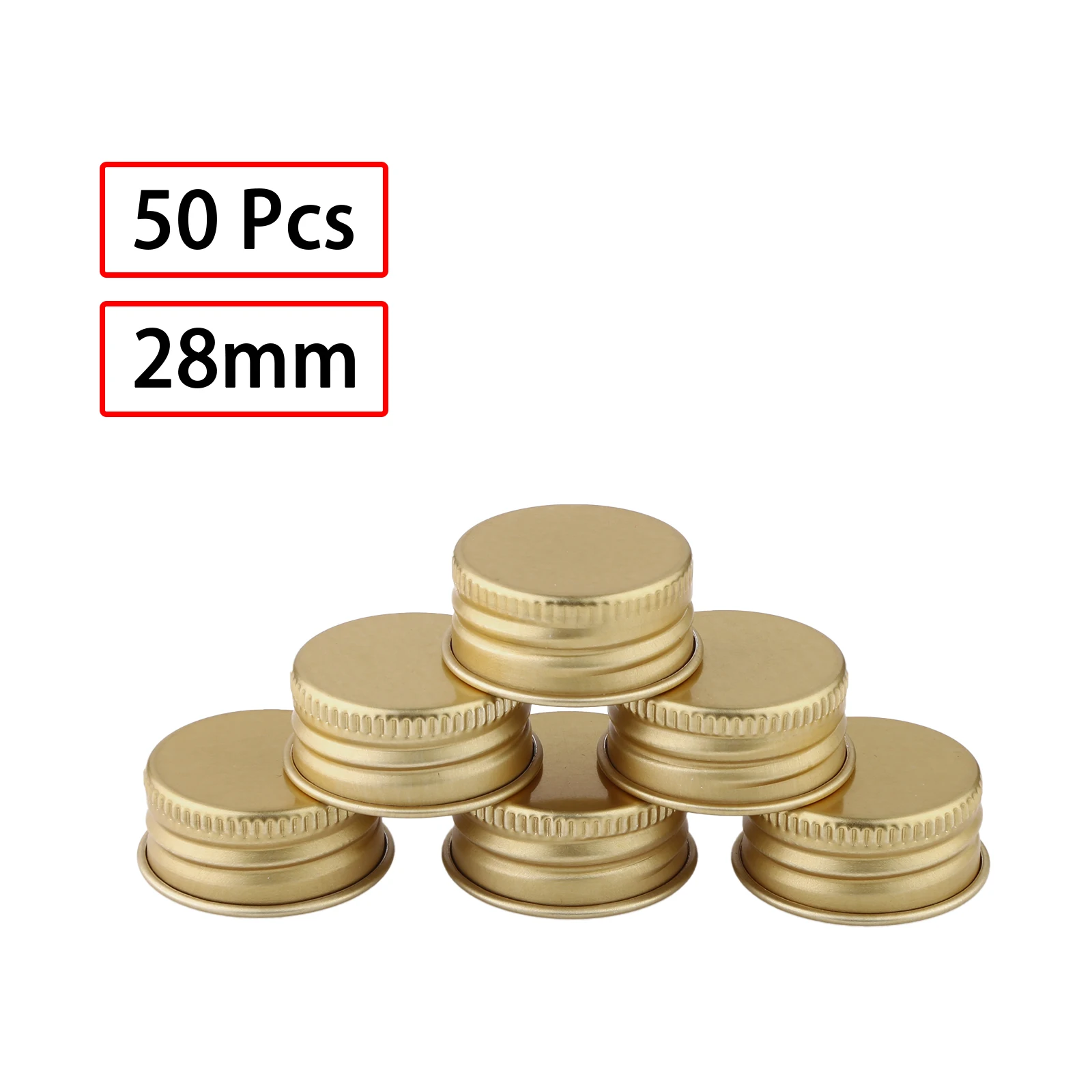 50pc 24/28MM Small Premium Aluminium Fresh-keeping Lids Leak-proof Threaded Caps Lids for Borosilicate Containers Glass Bottles