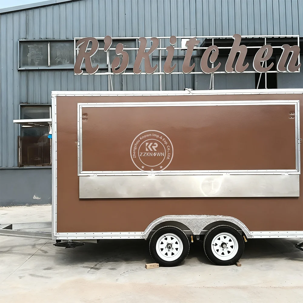 

Street Hot Dog Cart Food Trucks Multifunction Fiberglass Coffee Food Trailer Fast Food Truck With Full Kitchen Generator