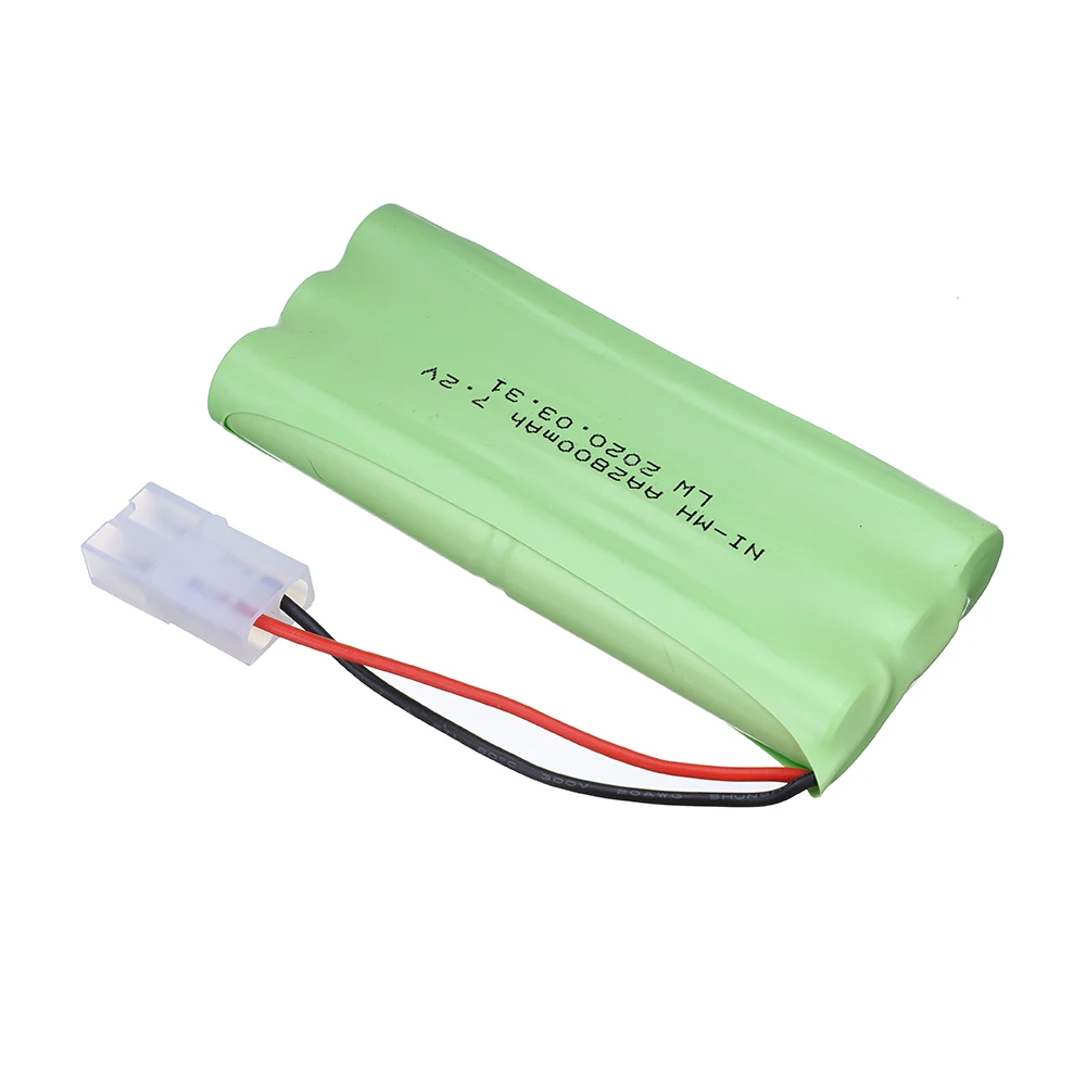 Batería recargable de 7,2 v, 2800mah, NiMH, para juguetes Rc, tanques, trenes, robots, barcos, Ni-MH, AA, 2400mah, 7,2 v, enchufe Tamiya