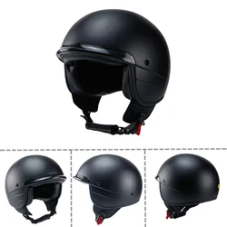 1 PCS 3/4 retro helmet, motorcycle opening, helicopter Retro Half Face Motorcycle Helmet