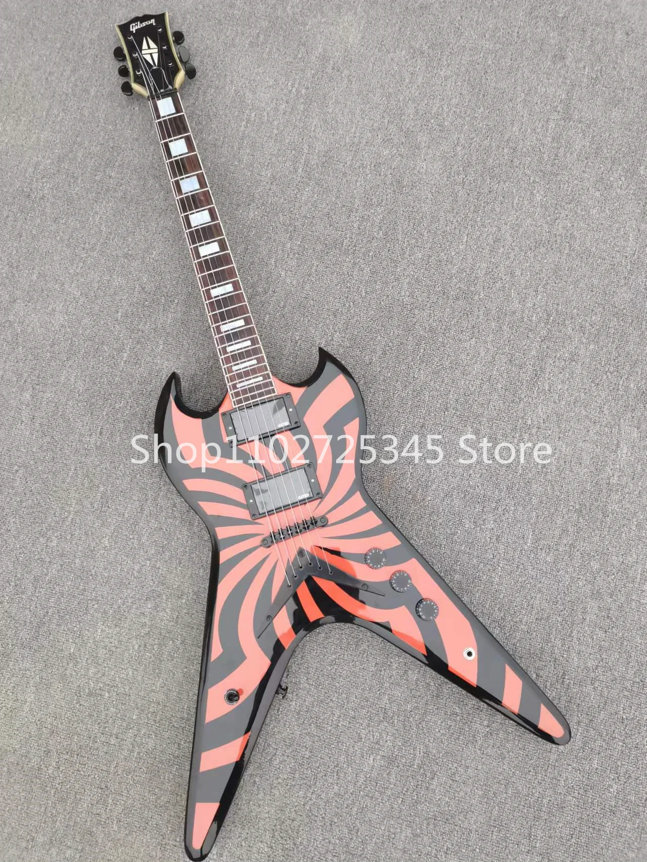 

V-Shaped Flying Electric Guitar, Black Accessories, Rosewood Fingerboard, Seller to Bear Shipping Costs, 6 Strings