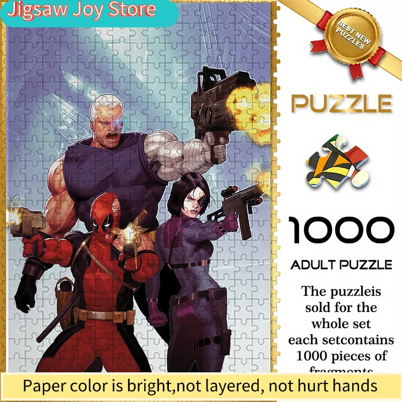

of Marvel-Themed Seamless Puzzles Z11.3-14, Featuring Deadpool And Cable in a Comic-Style Art Design - Durable Thick Puzzle, a