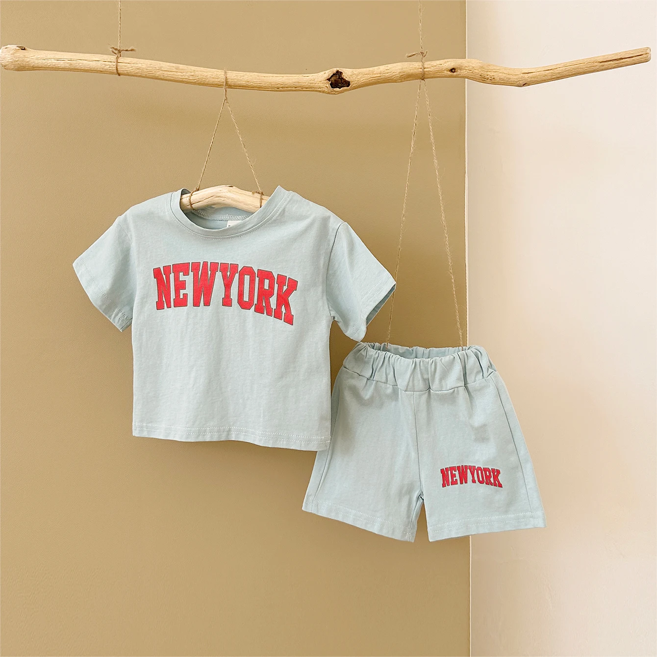 Summer New Baby Clothes Boy Short Sleeved+Shorts Set Letter Printed T-shirt Sports Girl Newborn 2PCS Infant Outfit Set image 2