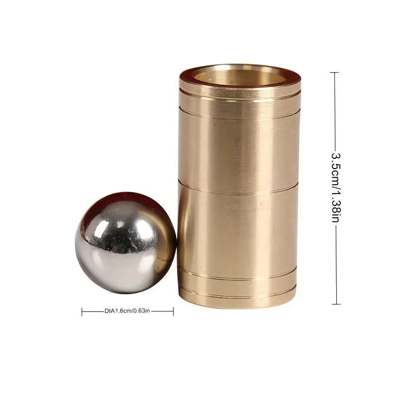 Ball & Tube Mystery (Brass) Close up Magic Tricks Illusions Gimmick Fun Magic Balls Rises Falls Stage Magic Magician Toys