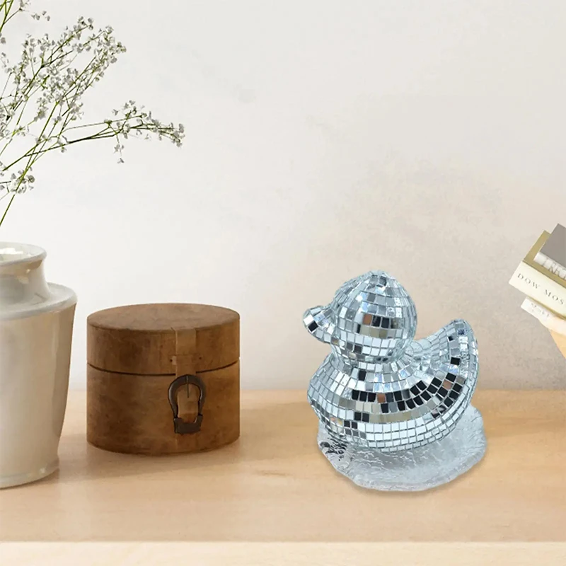 Silver Duck Disco Ball Mosaic Glass Mini Disco Ball Bar Home Ornament Light riflesso per la decorazione della torta della festa in discoteca