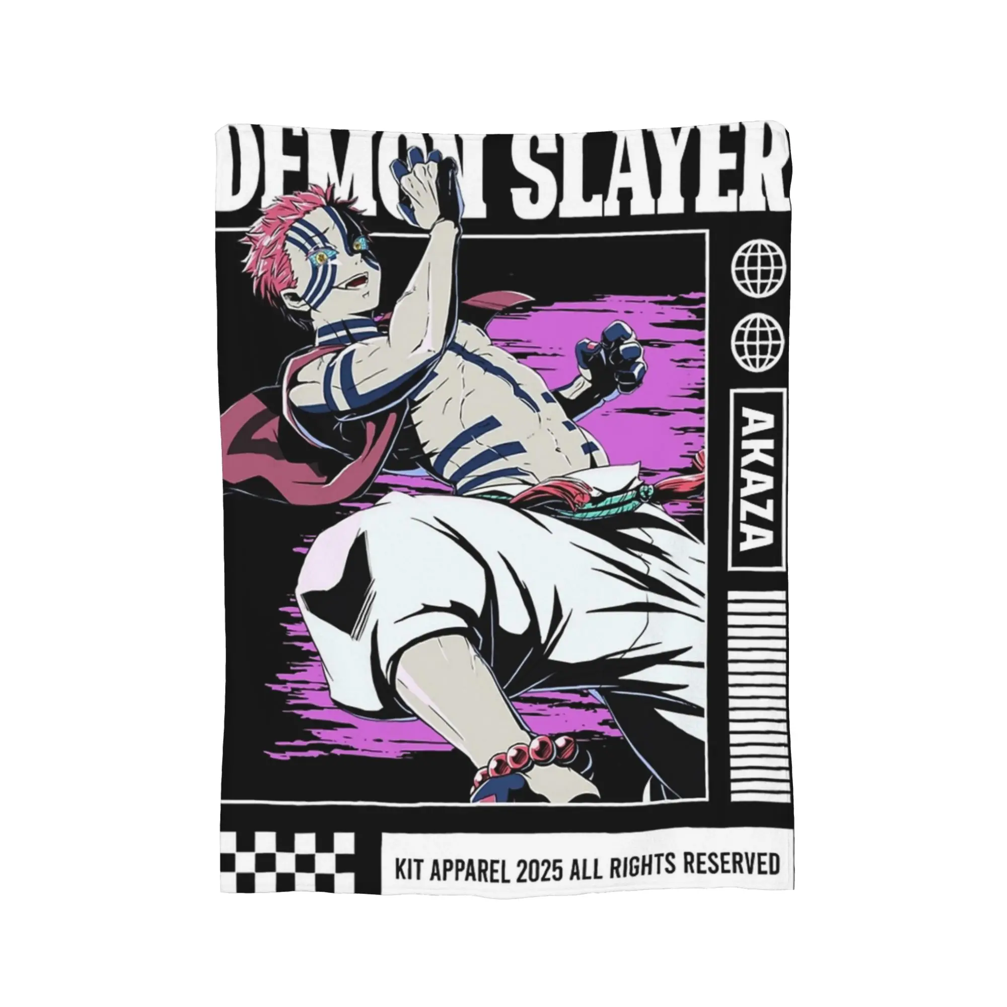 Anime Demon Slayers Akaza Blanket Cozy Soft  Throw Blankets for Sofa 50x60 Inch Multi-size Bedspreads