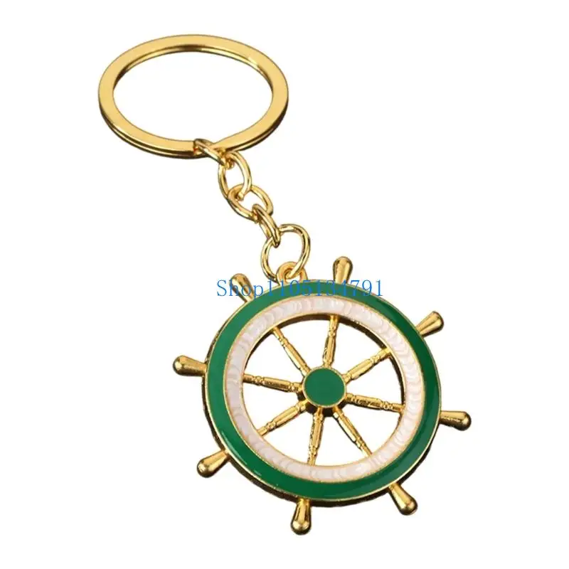 98km Blue And White Marine Keychain Ocean Theme Anchors Wheel Zinc Alloy For Gifts - view 3