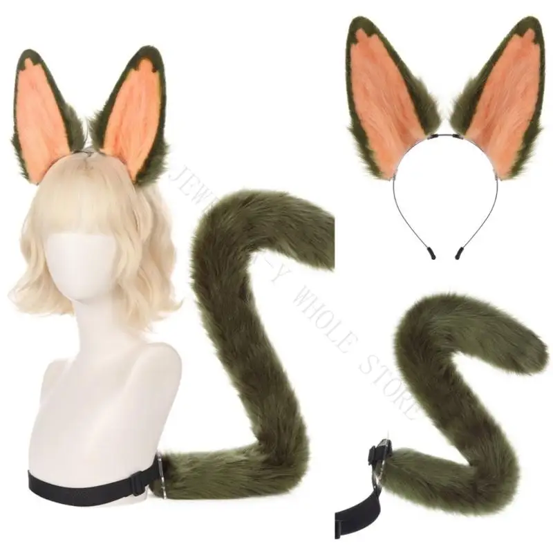 R7UF Soft Plush Animal Ear Headband Accessory for Halloween and Stage Styling