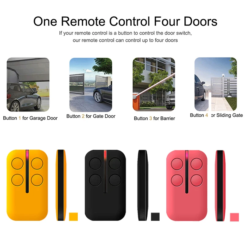 4 in 1 MultiFrequency Garage Door Opener / Gate Remote Control 280MHz-868MHz 433MHz Garage Door Controls Hand Transmitter