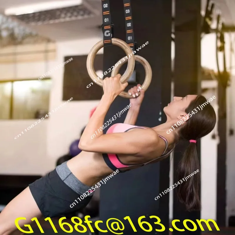 Birch Wooden Gymnastics Ring Training Pulls Up Fitness