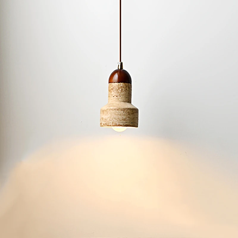 

Yellow Marble Pendant Light Dining Room Japan Wabi-sabi Travertine Led Droplight Bedside Nordic Hanging Lamp For Restaurant