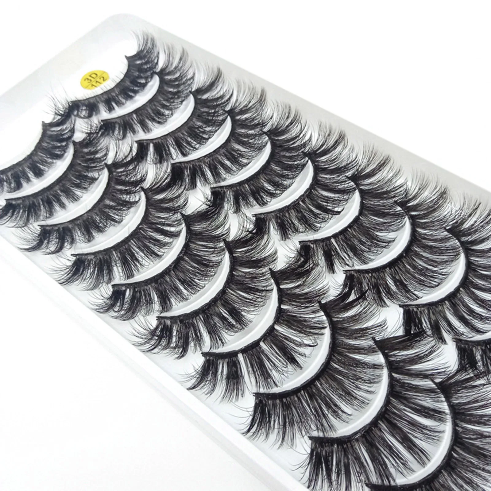 10 Pairs Long Thick Fluffy False Eyelashes Soft Non Irritation Fluffy Eyes Lashes for Cosplay Makeup DIY Supply