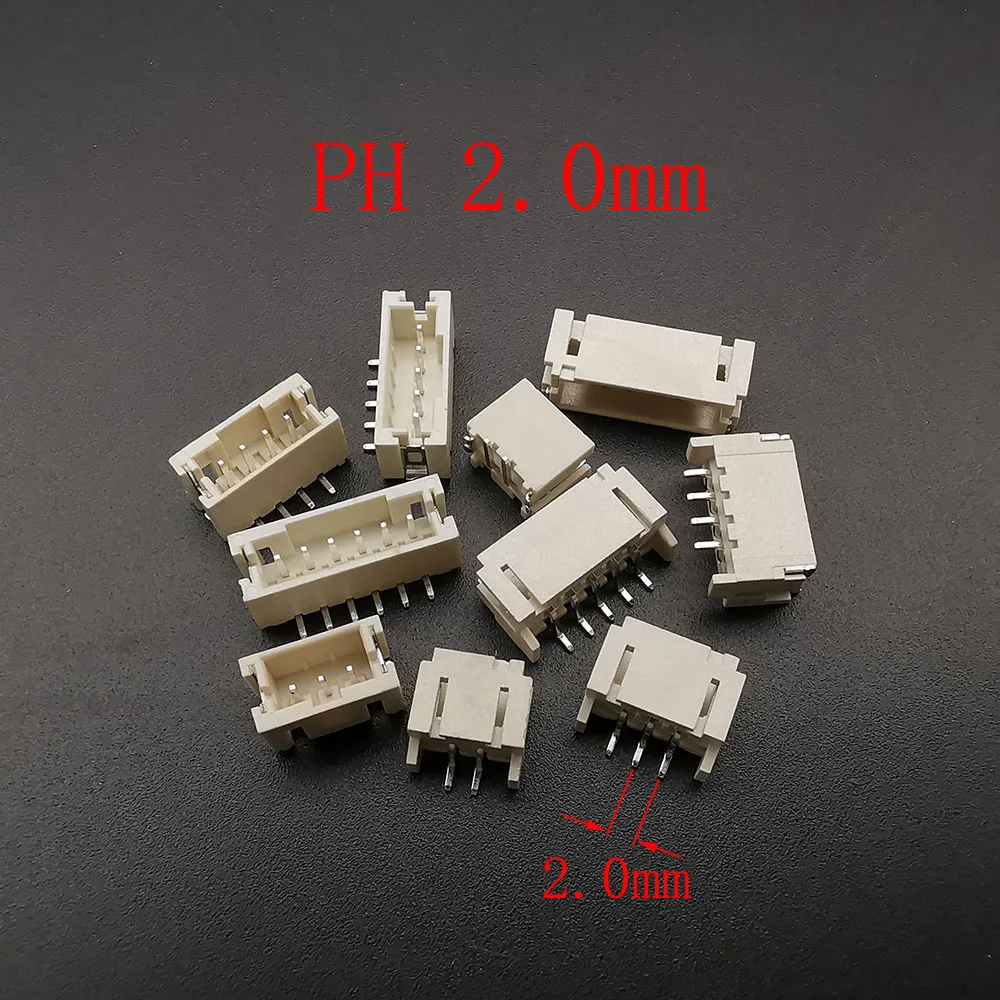10Pcs XH 2.54 / PH 2.0 / ZH 1.5 / JST 1.25mm /SH 1.0mm Pitch 2/3/4/5/6 Pin Male Plug Housing SMD Connector Horizontal / Vertical view 5