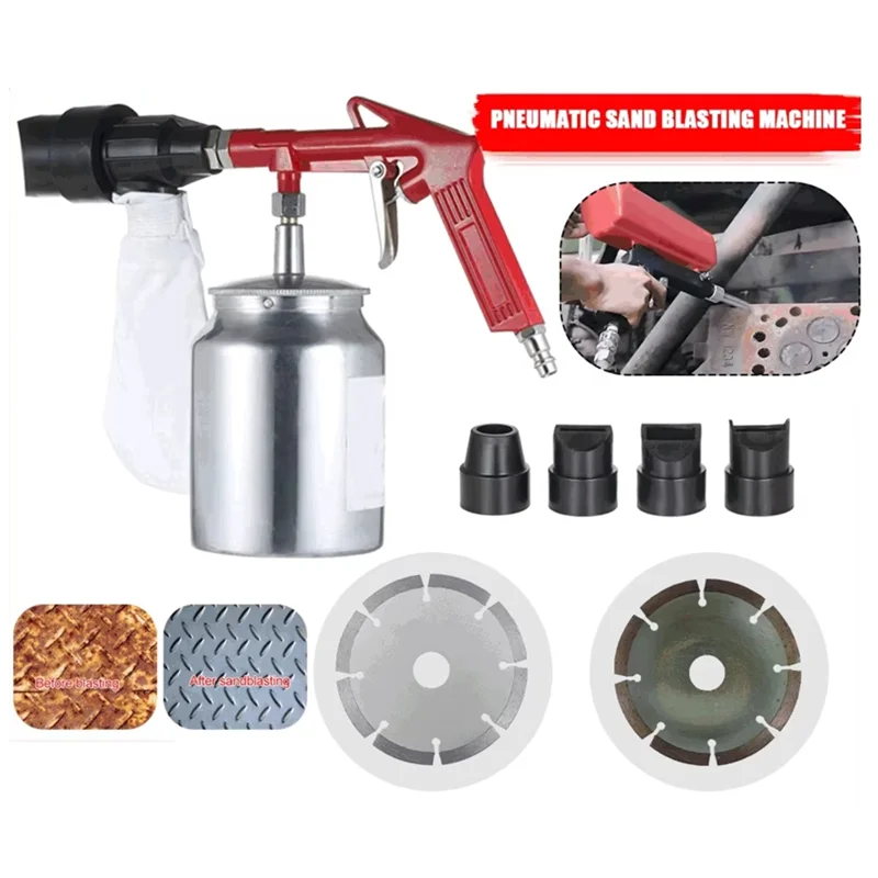 T98C-Anti-Rust Sand Blasting Power Tool Handheld Pneumatic Sandblaster Spray Gun With Replacement Nozzles