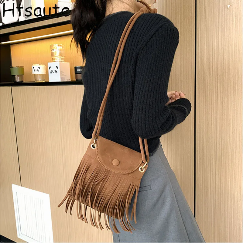 

Casual Autumn Winter Women Shoulder Bags Nylon Tassel Designer Crossbody Bag Ladies Casual Tote Bag Messenger Commuting Handbag