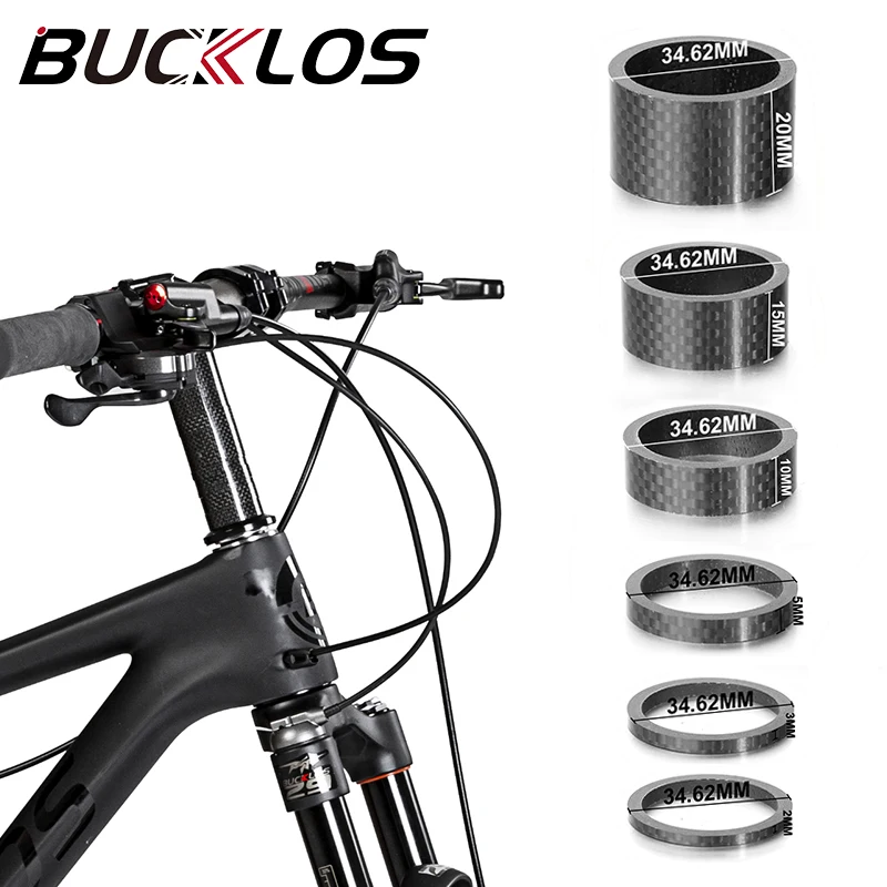 AliExpress BUCKLOS Bicycle Washer Carbon Fiber Bike Stem Spacer 1-1/8" 28.6mm Bicycle Fork Headset Washer 3/5/10/15/20mm MTB Headset Spacer