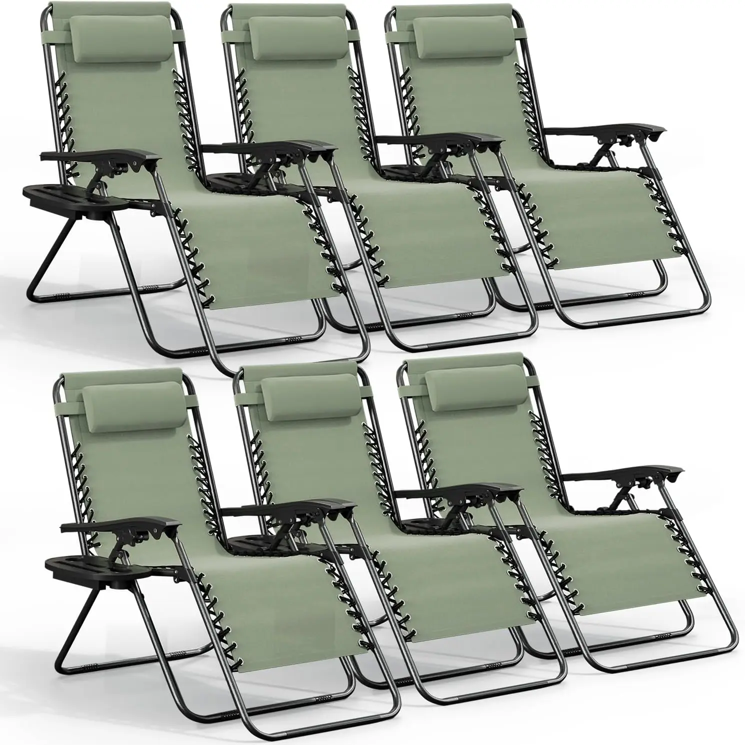 

Zero Gravity Chairs Set of 6 - Sage Green