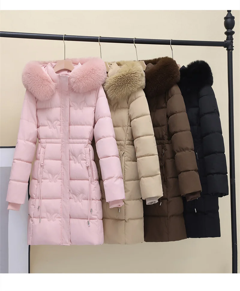Women's Winter Parka Coat Hooded Korean Version Lady Down Cotton Jacket Warm Temperament Ladies Cotton Padded Outerwear