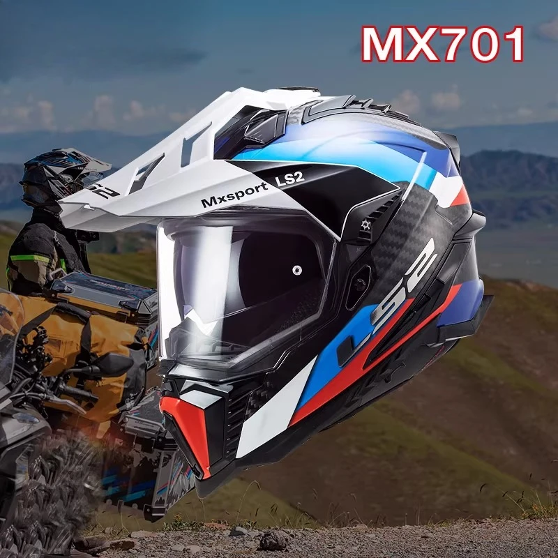 

Four Seasons Motorcycle Helmet Double Visors Motorbike Full Face Helmet Anti-fog Motocross Racing Riding Helmet Carbon Fiber