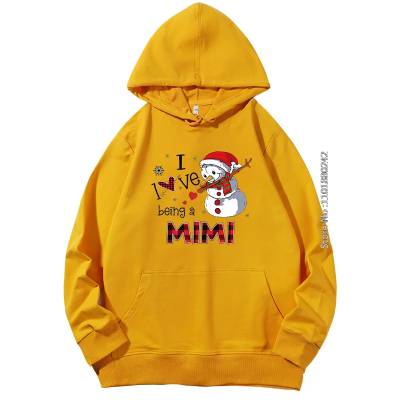 Christmas Snowman I Love Being A Mimi Graphic Hooded Sweatshirts Spring Autumn Essentials Hoodie Fashion New In Sweatshirts