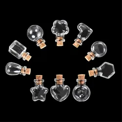 10pcs Small Glass Bottles Pendants Diy Cute Bottles With Cork Jars Christmas Wedding Gifts Vials