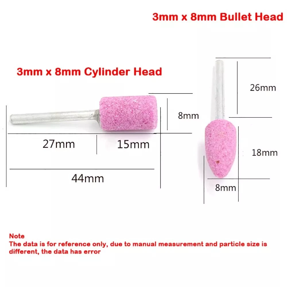 Rotary Grinding Stone Bits 3/4/5/6/8/10/12mm Abrasive Mounted Stone Sharpening Bit Set With 3mm Shank Fits for Rotary Tool