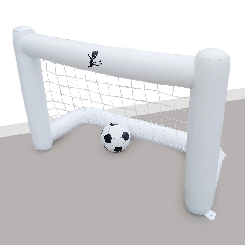 Palo de portería de fútbol inflable, mini portería inflable portátil para exteriores de PVC, juego de pelota de fútbol para niños