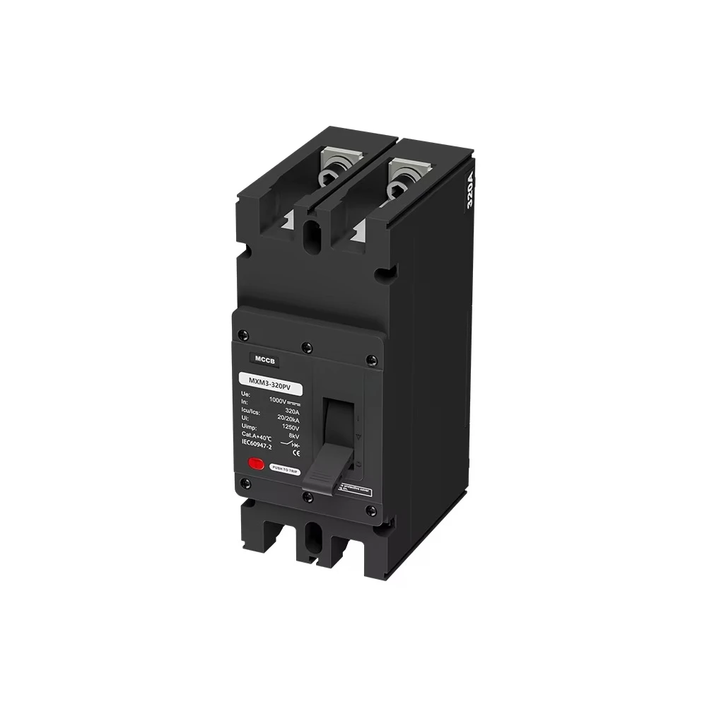 For Low Voltage Circuit Breaker MXM3-320PV 2P Molded Case Circuit Breaker, Black DC Circuit Breaker