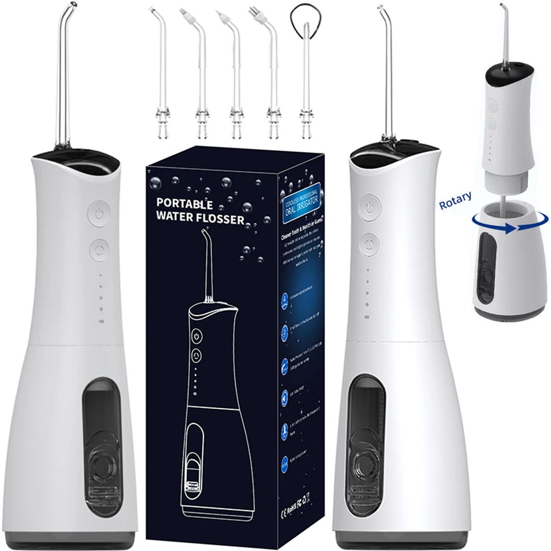 

Portable Cordless Electric Oral Irrigator Water Dental Flosser Teeth Pick 300ML 4 Modes Rechargeable Teeth Cleaner Waterproof