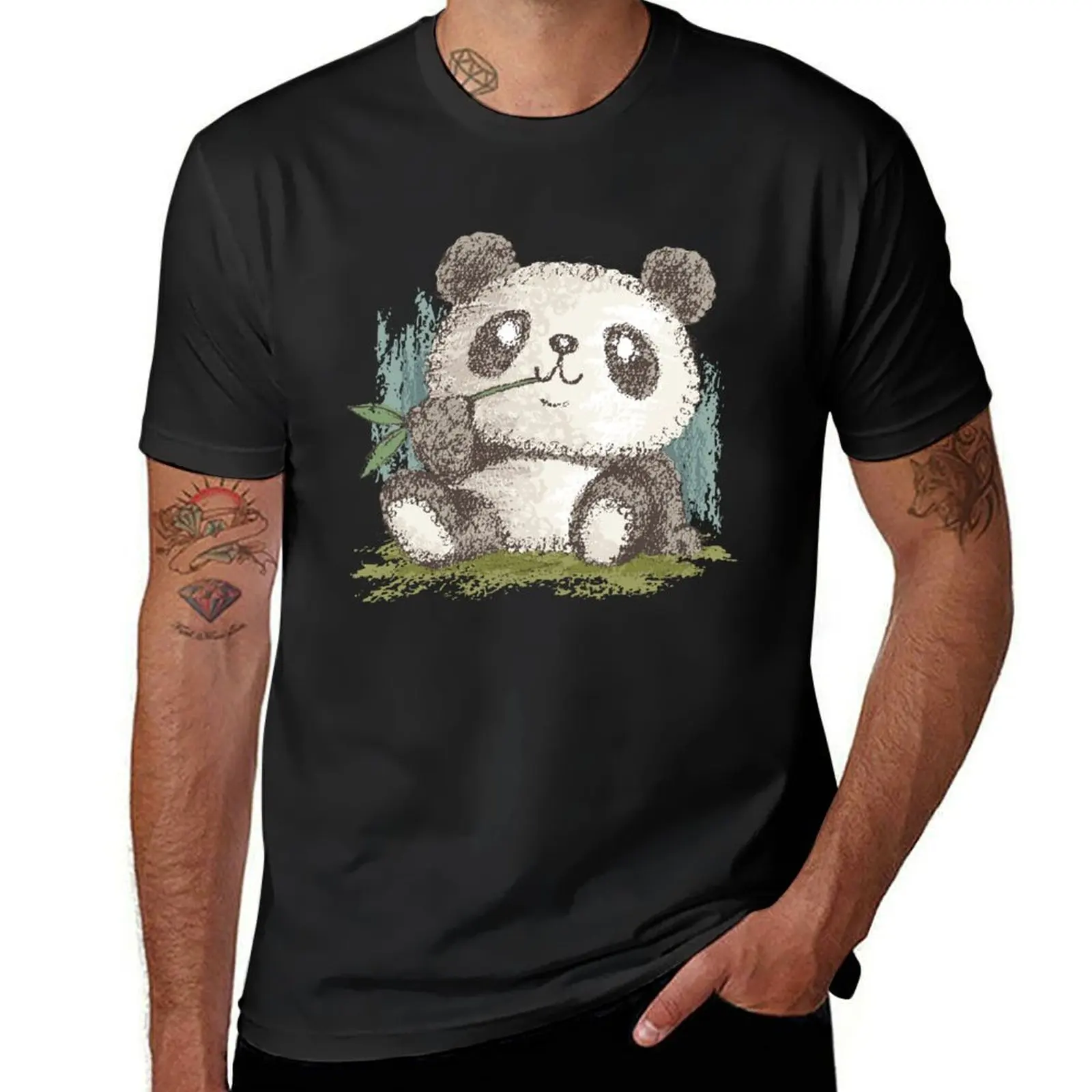 

Panda that is eating bamboo T-Shirt oversize t-shirts man customizeds summer clothes cotton graphic tees shirts graphic tee men