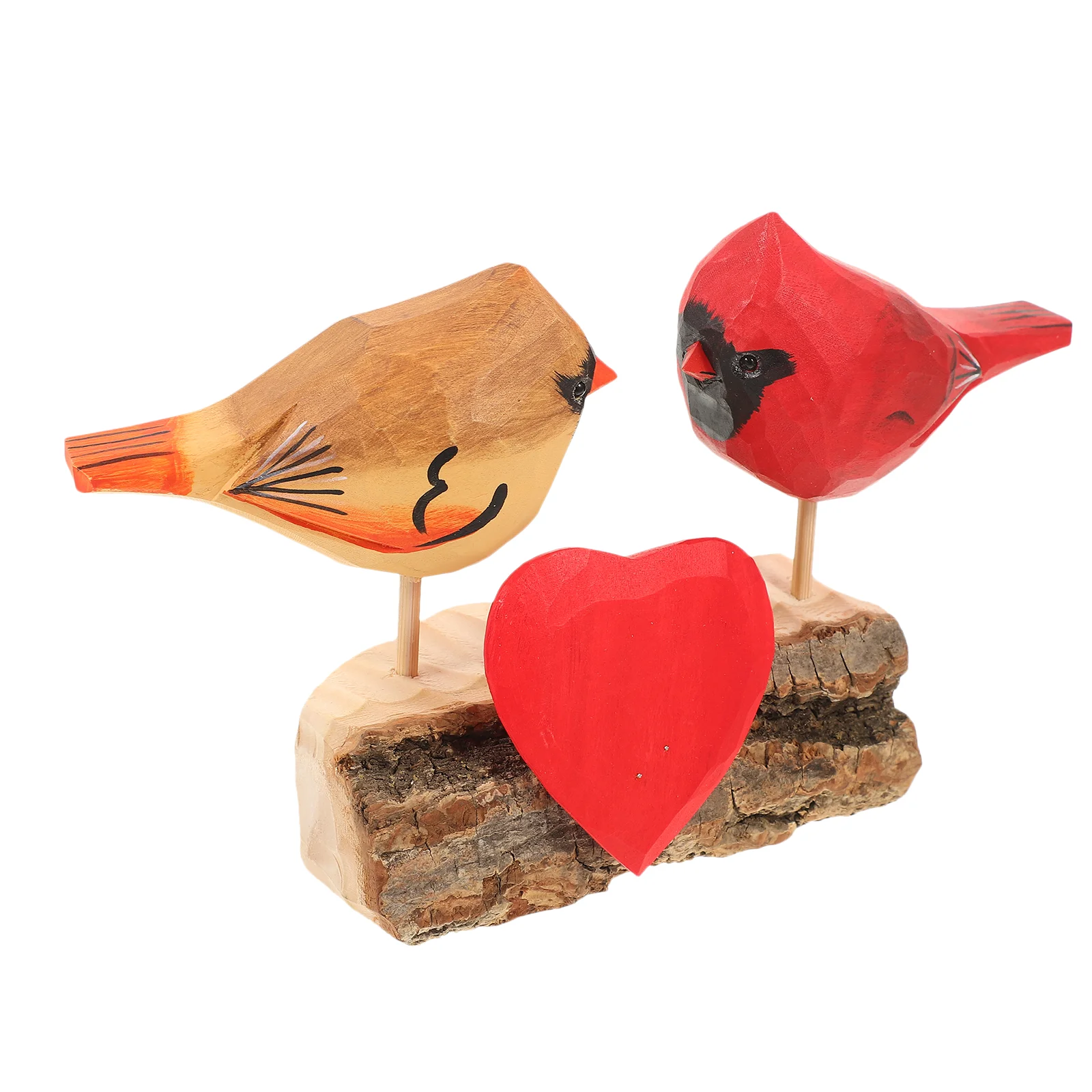 

Wooden DIY Ornaments Wedding Desktop Decoration Valentine's Day Craft Carved Bird Statue Gentle