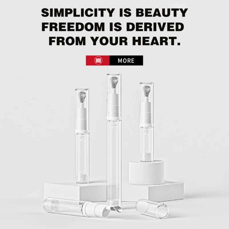 Recipiente cosmético vazio para creme de olhos, massagem essencial, garrafa recarregável, bálsamo labial, metal top, tubo macio, 5 10ml