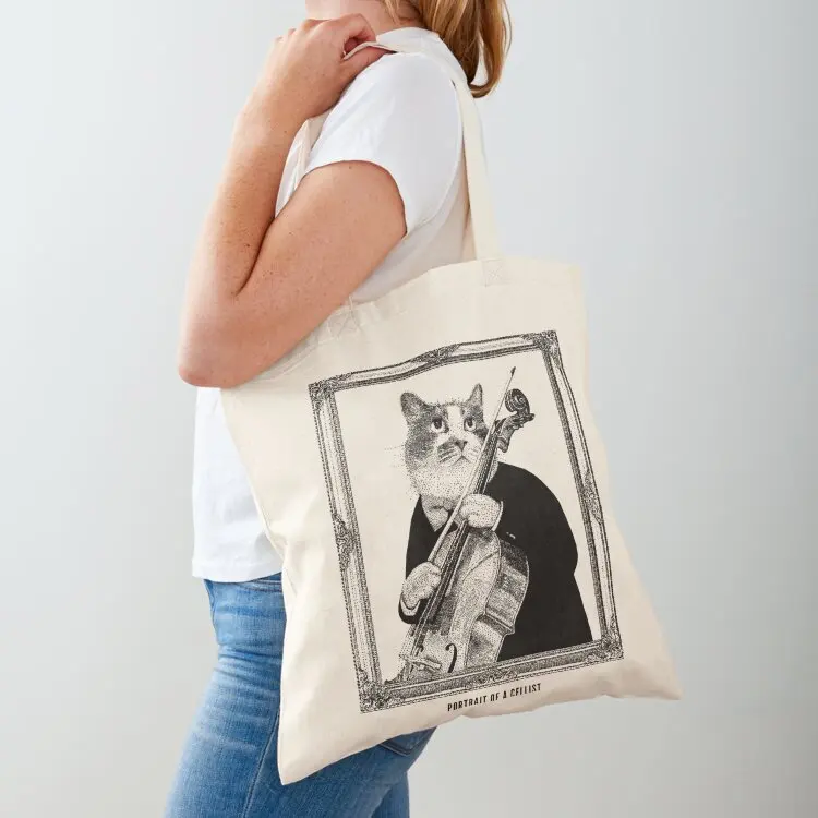 cello cat Tote Bag tote bag screen canvas tote bag hand ladies