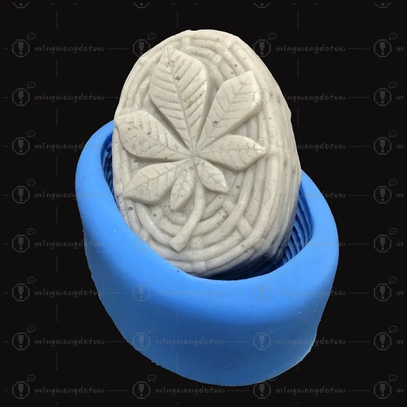 Liquid Blue Soft Silicone Mold, Oval Maple Leaf Fondant Cake Mold DIY Handmade Soap Aromatherapy Mold