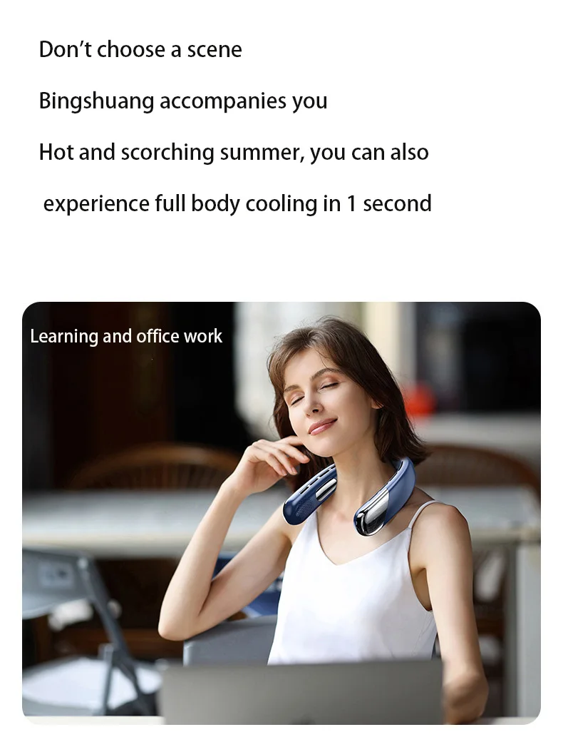 New Halter Fan USB Charging Portable Small Fan Student Office Sports Digital Display Halter Fan