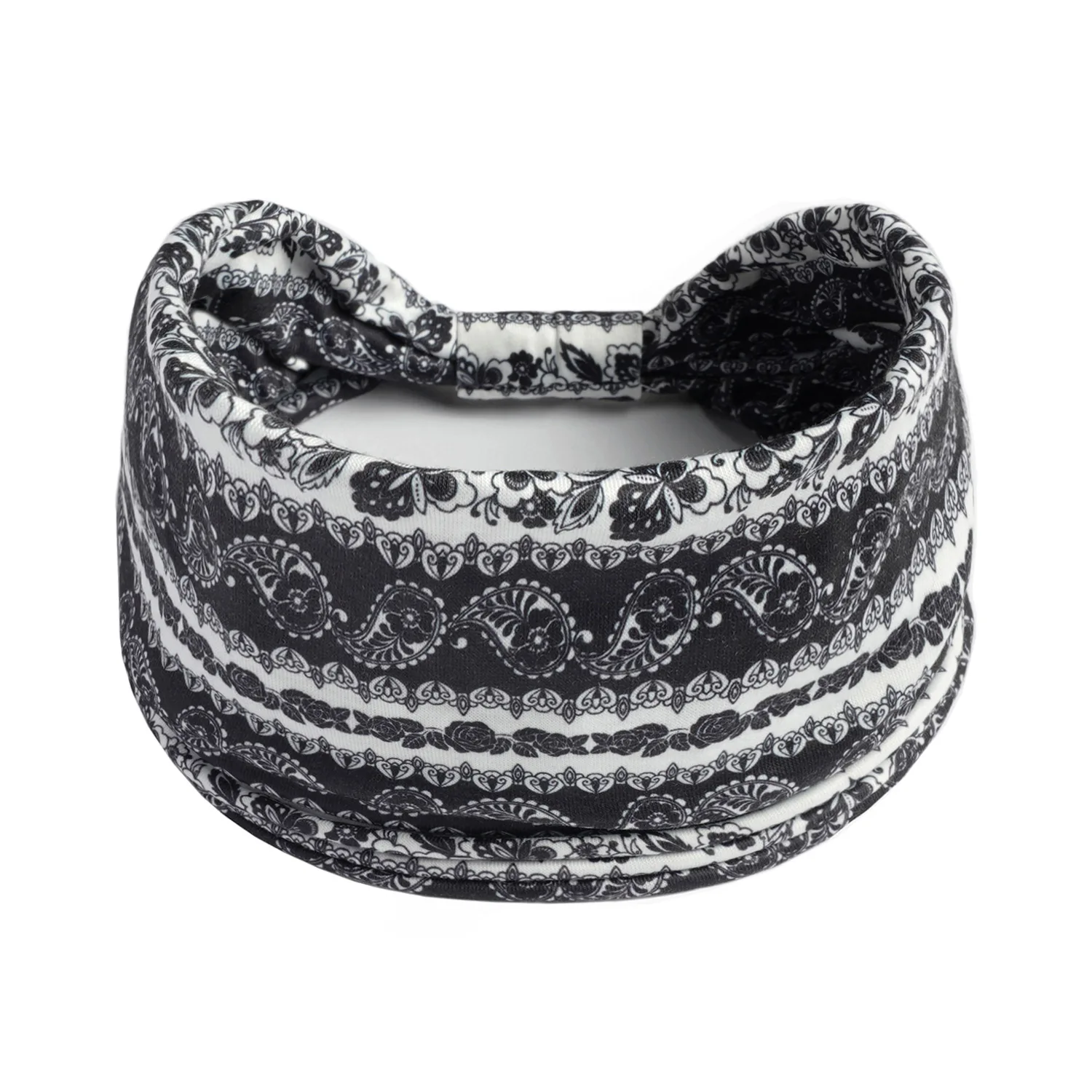 Damen-Stirnband, breit, um das Haar gewickelt, extra großes Kopftuch-Stirnband, für Yoga, Laufen, Schweißabsorption, Sport, elastisches Stirnband – Detail 19