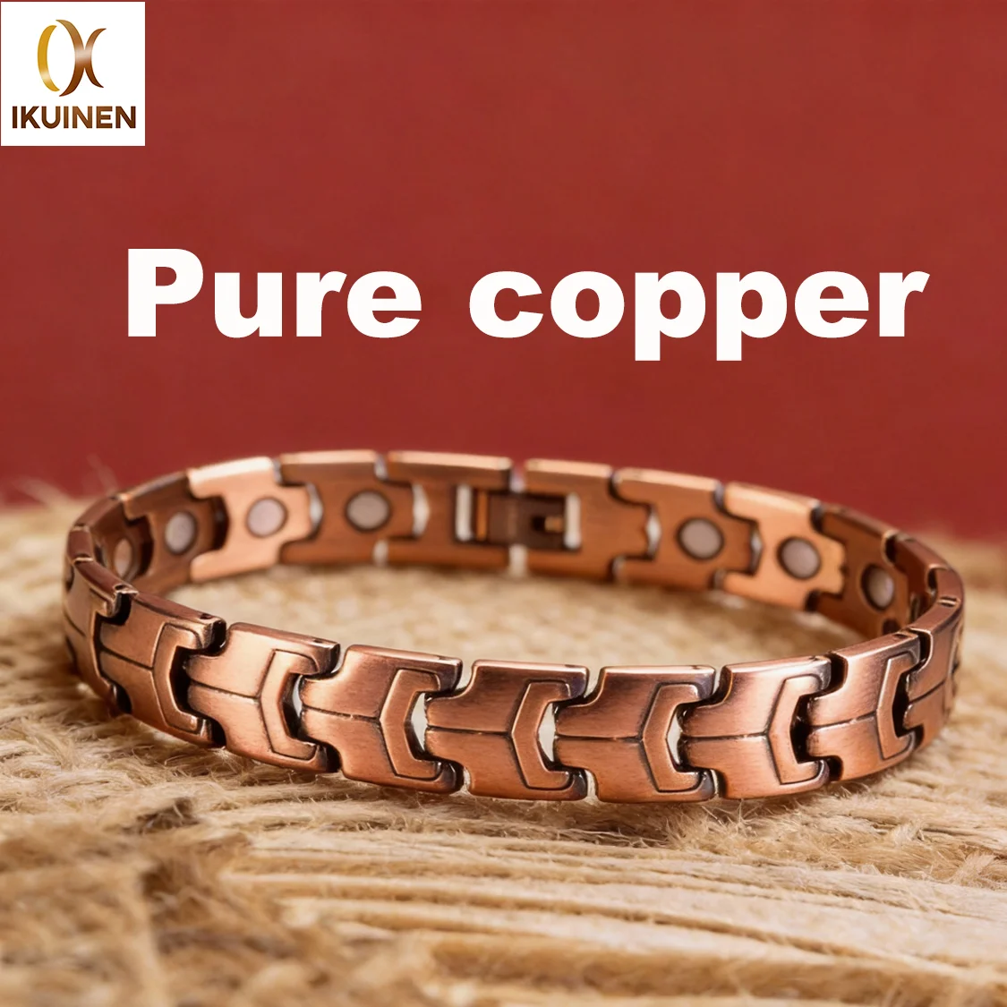 Vintage Magnetic Pure Copper Bracelet Men 12mm Wrist Band Copper Magnetic Bracelet Therapy Arthritis Hand Chain Energy Mens